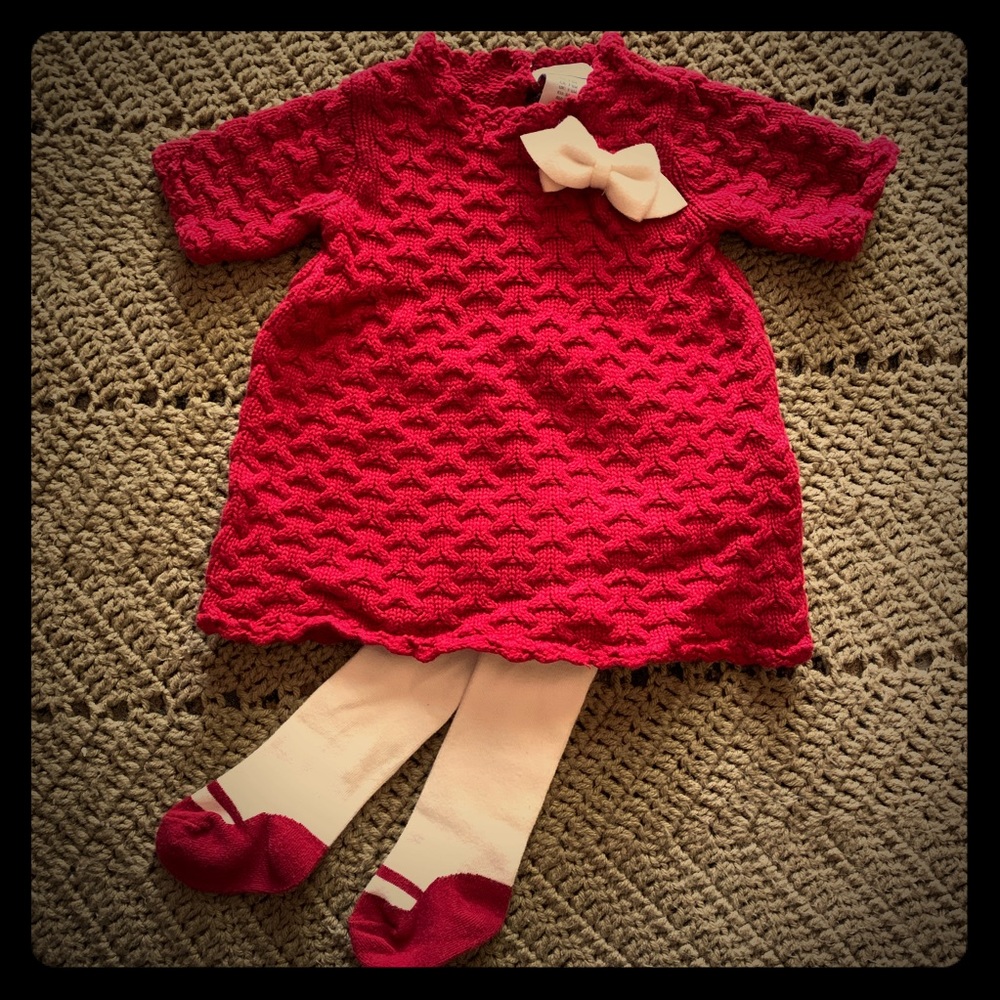 Red sweater dress